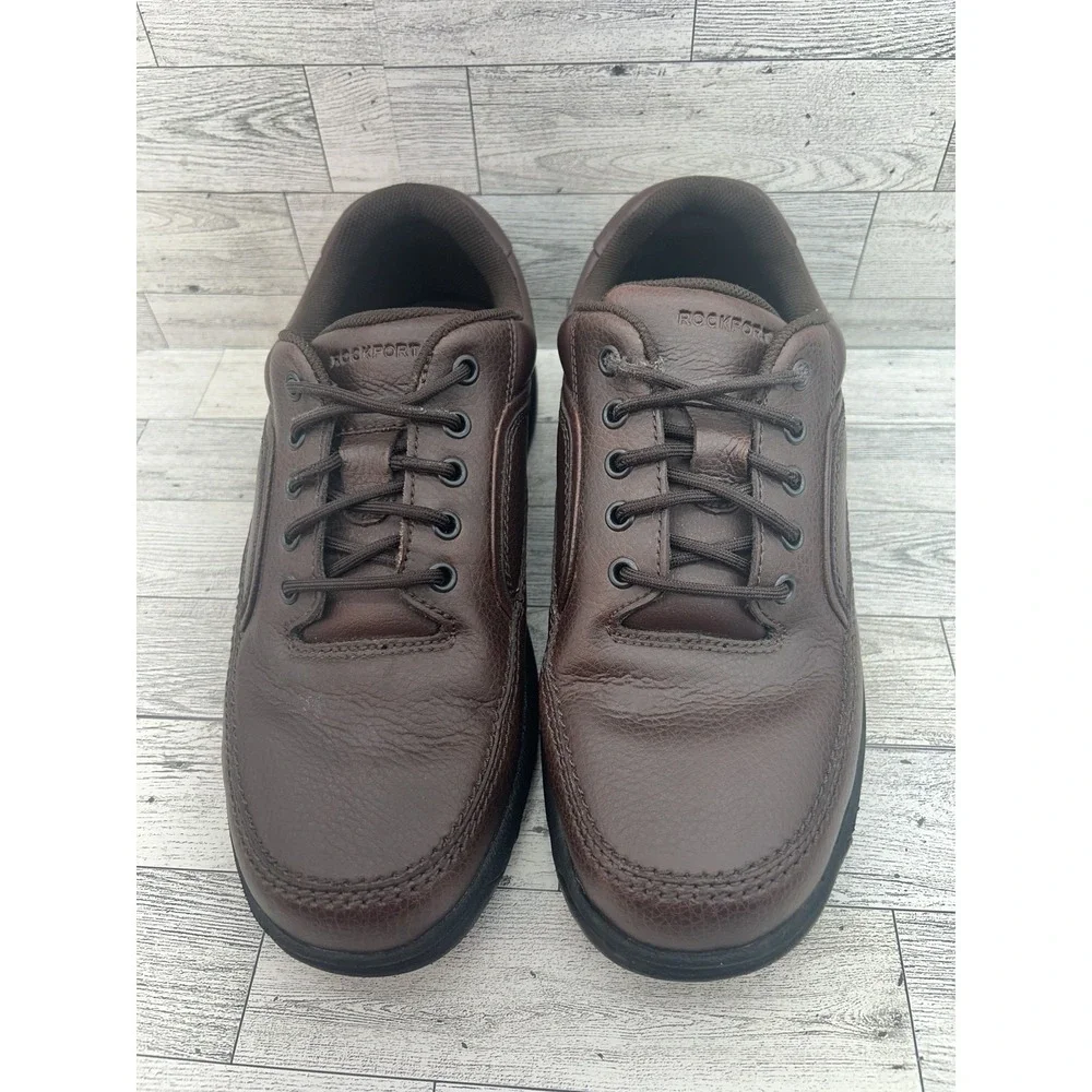 Rockport Shoes Mens Size 10 Brown Leather Comfort Walking Oxford K71201 Wide Fit